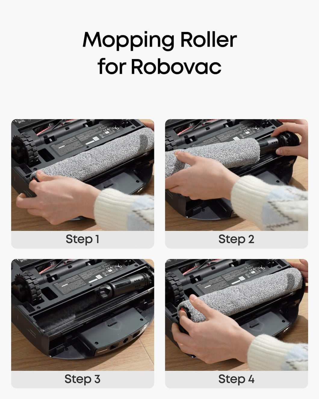 eufy Ersatzteil‑Set mit Rollbürste, Bürstenschutz, 2 Seitenbürsten, waschbarem Filter und 2 Wischtüchern für Omni Saugroboter E25/E28
