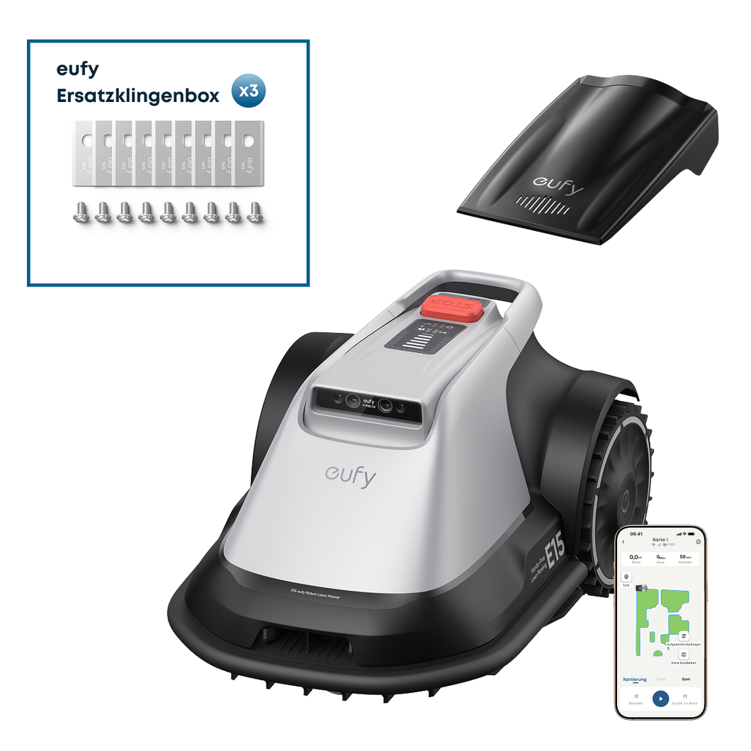 eufy Mähroboter E15 mit eufy Ersatzklingenbox