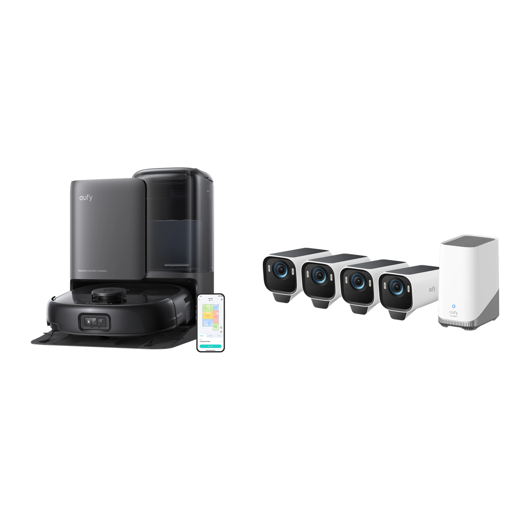 eufy Saug- und Wischroboter Omni E25 und eufyCam S3 Pro 4-Kamera-Set